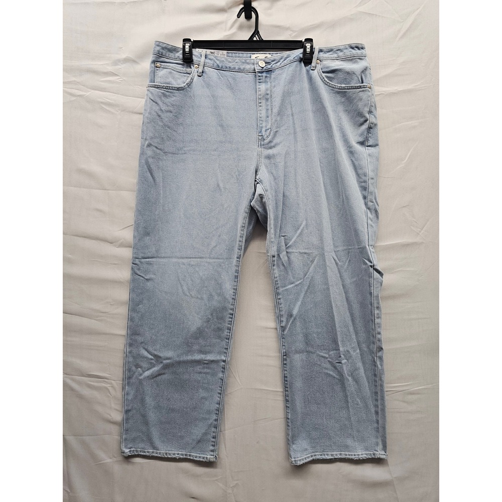 Seven7 Womens Loose Straight High Rise Jeans Blue Cotton Blend Casual Size 22W